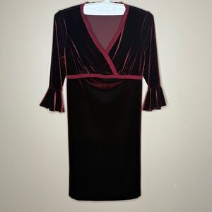 Motherhood Maternity Burgundy Velvet Dress Size M